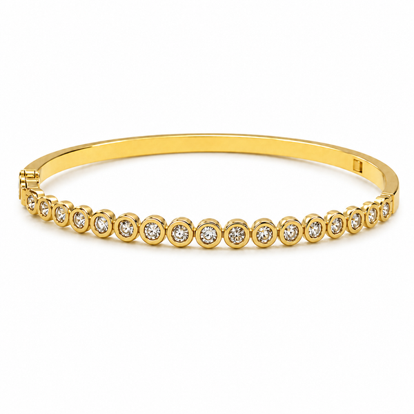 Kadas Gold-Tone Beaded Stone-Studded Slim Kada for Women