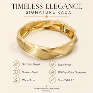 Kadas Gold-Tone Statement Broad Kada