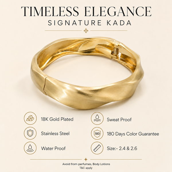 Kadas Gold-Tone Statement Broad Kada