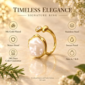 Rings Dual-Tone Polished White Stone Stackable Ring
