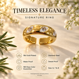 Rings Dual-Tone Polished White Stone Solitaire Ring