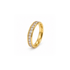Rings Dual-Tone Polished White Stone Minimal Ring