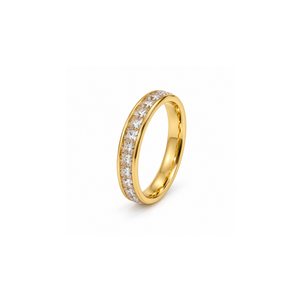 Rings Dual-Tone Polished White Stone Minimal Ring