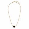 Chain 18K Gold-Plated Minimal Snake Chain with Black Heart Pendant