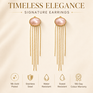 Earrings Gold-Tone Gemstone Bar Geometric Earrings - House of Viya