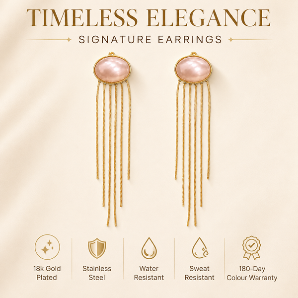 Earrings Gold-Tone Gemstone Bar Geometric Earrings - House of Viya