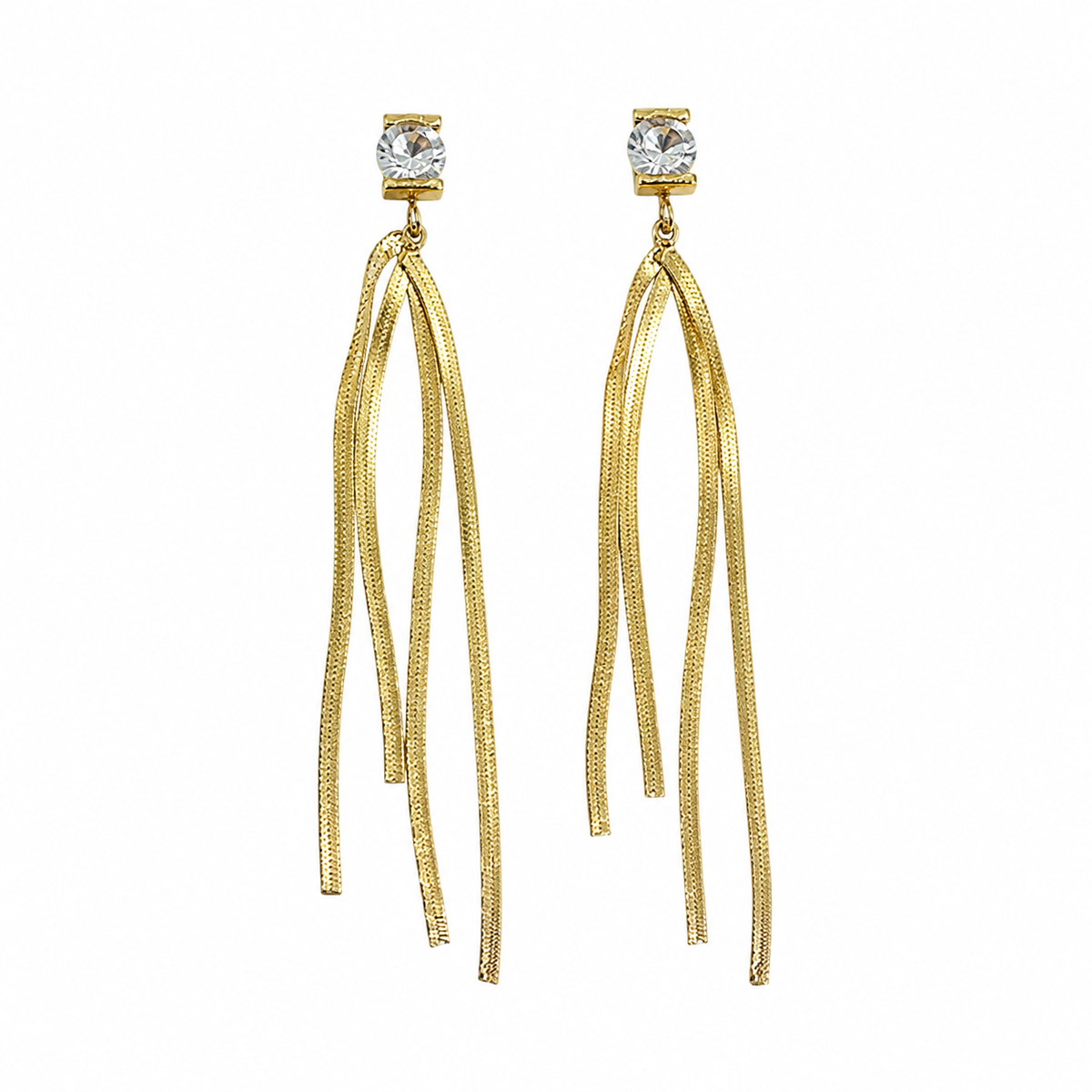 Earrings Gold-Tone Prong Set Crystal Cluster Earrings