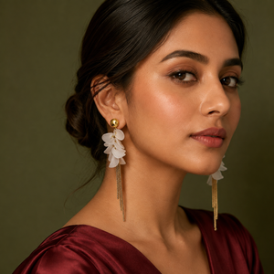 Earrings Gold-Tone Oval Cabochon Stone Stud Earrings - House of Viya