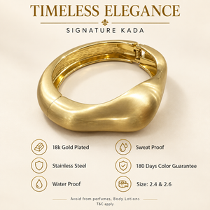 Kadas Gold-Tone Textured Broad Kada