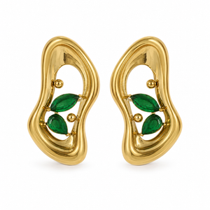 Earrings Gold-Tone Turquoise Teardrop Dangle Earrings - House of Viya