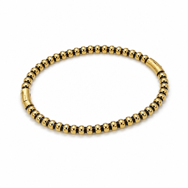 Kada Gold-Tone Stainless Steel Bamboo Collection Black Contemporary Design - House of Viya