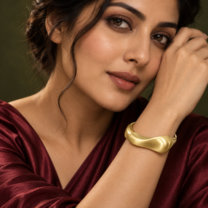 Kadas Gold-Tone Textured Broad Kada