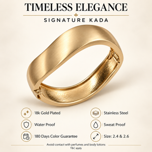 Kadas Gold-Tone Dimensional Broad Kada