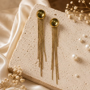 Earrings Gold-Tone Halo Frame Crystal Drop Earrings - House of Viya