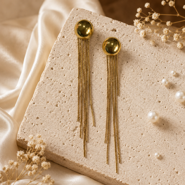 Earrings Gold-Tone Halo Frame Crystal Drop Earrings - House of Viya