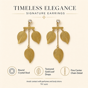 Earrings Gold-Tone Solitaire Round Crystal Earrings - House of Viya