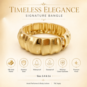 Kadas Gold-Tone Fluted Openable Broad Kada