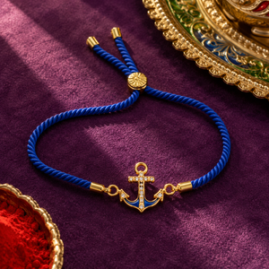 Rakhi Stone-Studded Anchor Motif Design Rakhi
