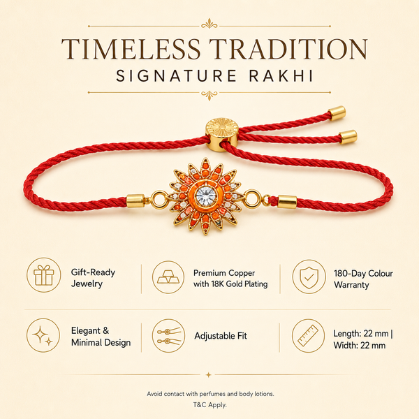Rakhi Stone-Studded Sun Chakra Motif Design Rakhi