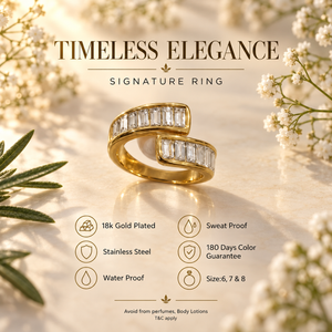 Rings Dual-Tone Polished White Stone Twisted Ring