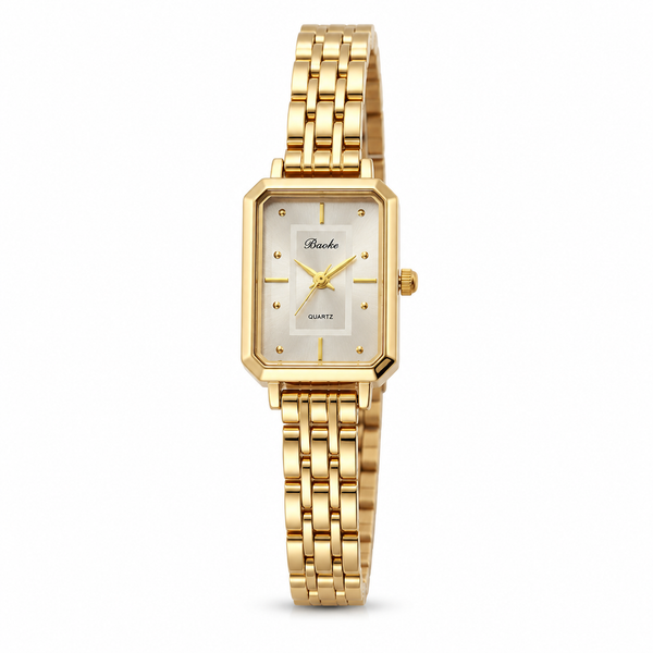 Watches Gold-Tone Rectangular Dial Minimal Chain Bracelet Watch for Women - House of Viya