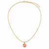 Chain 18K Gold-Plated Slim Chain with Round Light Orange Pendant