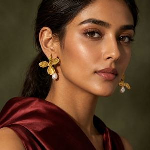 Earrings Gold-Tone Twisted Wire Spiral Crystal Earrings - House of Viya