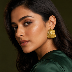 Earrings Gold-Tone Black Onyx Round Stud Earrings - House of Viya