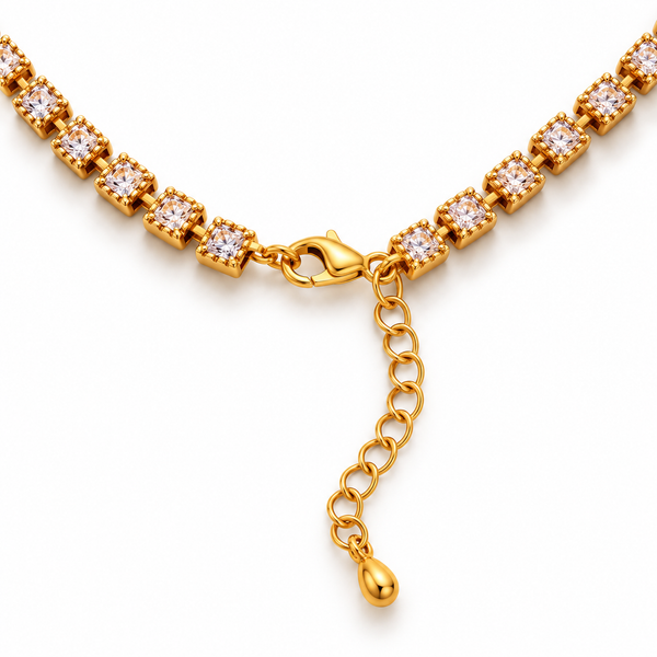 Lobster clasp and adjustable extender chain detail