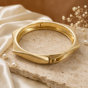 Kadas Gold-Tone Diamond-Cut Broad Kada