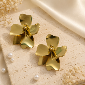 Earrings Gold-Tone Asscher Cut Square Drop Earrings - House of Viya