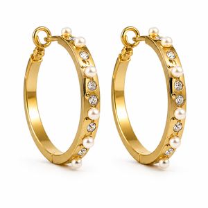 Earrings Gold-Tone Chevron Point Drop Stone Earrings - House of Viya