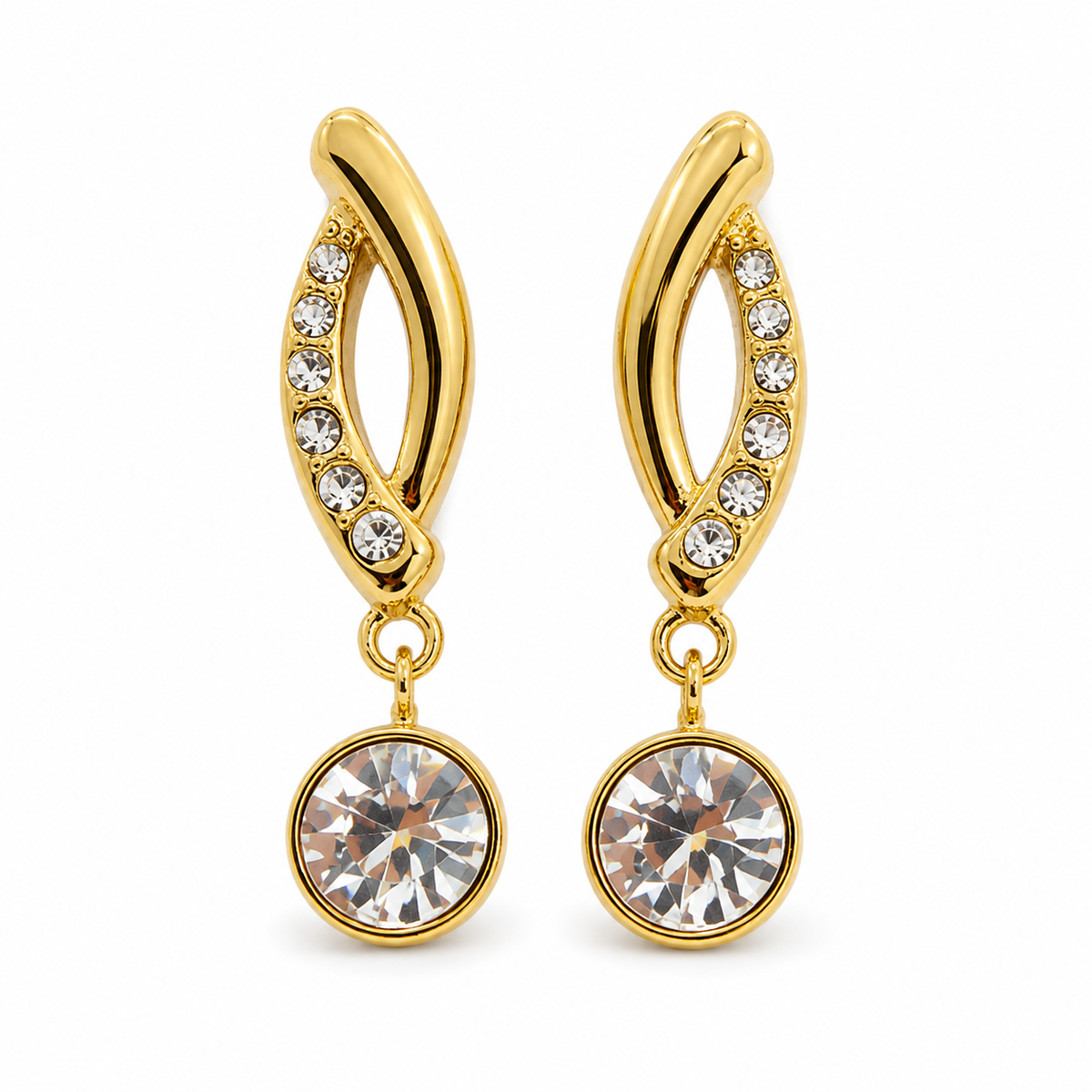 Earrings Gold-Tone Baguette Crystal Linear Drop Earrings