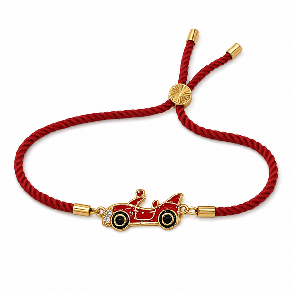 Rakhi Stone-Studded Car Motif Charm Kids Rakhi
