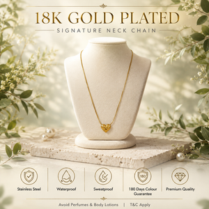 Chain 18K Gold-Plated Fine Chain with Textured Heart Pendant - House of Viya