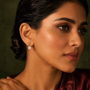 Earrings Gold-Tone Smoky Quartz Square Hoop Drop Earrings