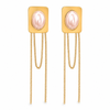 Earrings Gold-Tone Shield Shape Stone Drop Earrings
