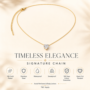 Chain Gold-Tone Layered Link White Stone Accent Pendant Style