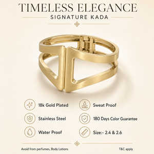 Kadas Gold-Tone Sculptured Broad Kada