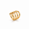 Anti tranish Gold plated Monarch Layered coil link Ring for adults - 1PC
