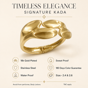 Kadas Gold-Tone Carved Broad Kada