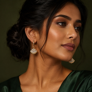Earrings Gold-Tone Zigzag Pattern Geometric Earrings - House of Viya