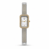 Watches Two-Tone Rectangular Dial Crystal Studded Bezel Bracelet Watch for Women