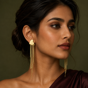 Earrings Gold-Tone Radiant Crystal Linear Earrings - House of Viya