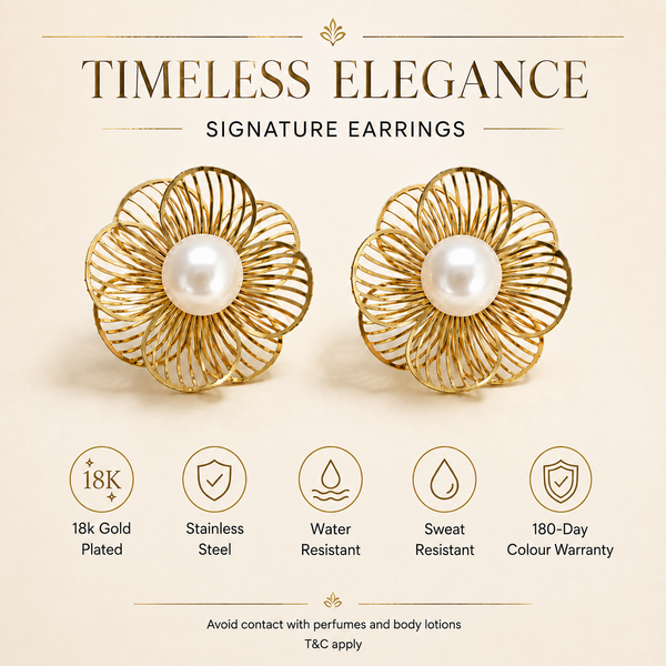 Earrings Gold-Tone Trillion Crystal Cluster Earrings - House of Viya