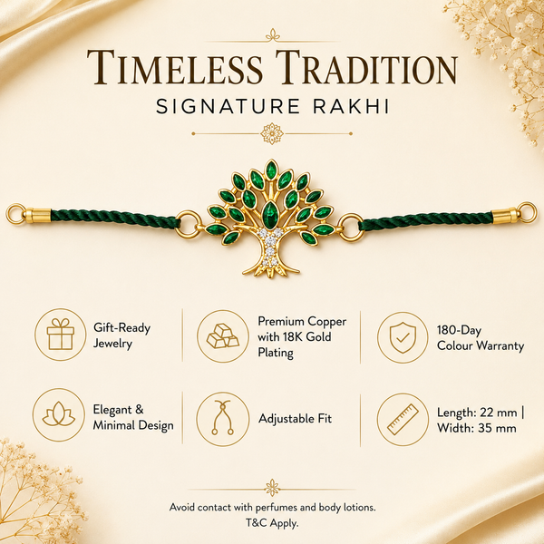 Rakhi Stone-Studded Tree Motif Floral Design Rakhi
