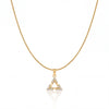 Gold Triangle CZ Pendant Chain Anti-Tarnish Necklace