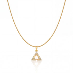 Gold Triangle CZ Pendant Chain Anti-Tarnish Necklace