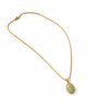 Chain 18K Gold-Plated Fine Chain with Sage Green oval Pendant