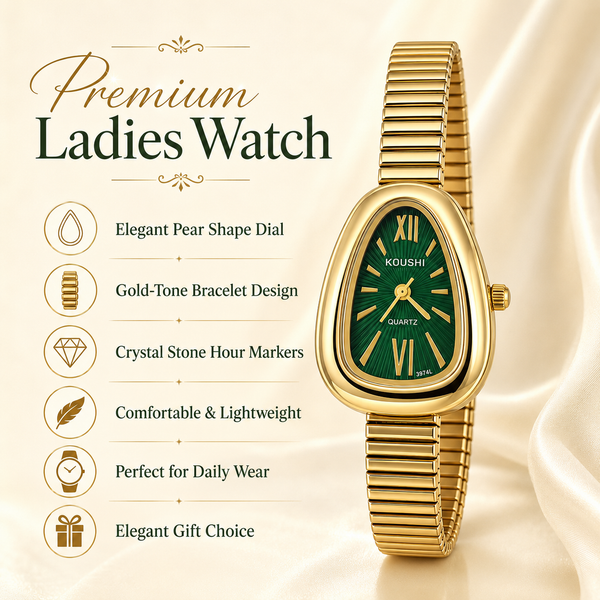 Watches Gold-Tone Square Green Dial Crystal Studded Bezel Bracelet Watch for Women